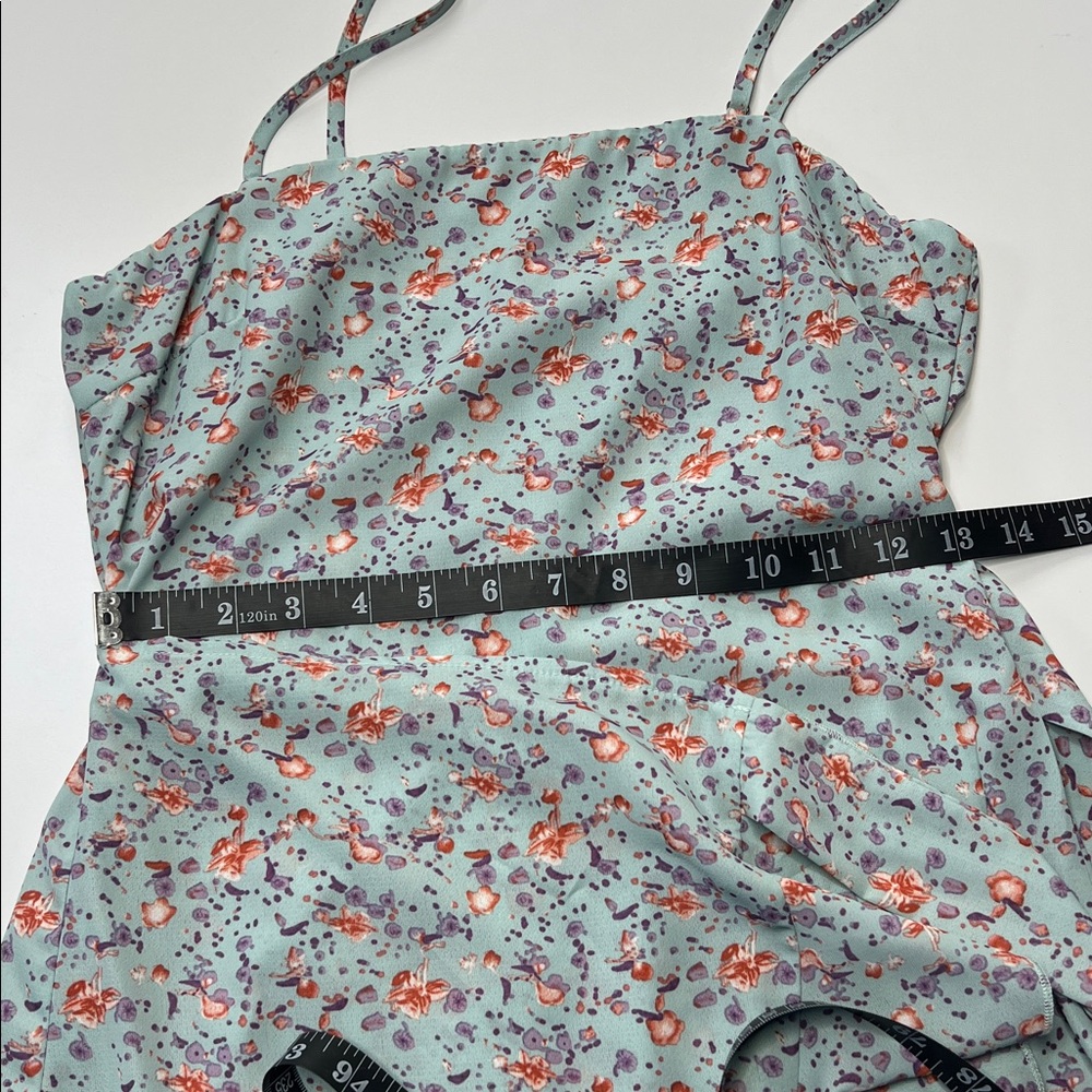 Hello Molly dress faux ruffle wrap floral blue tie mini‎ size M - Picture 5 of 10